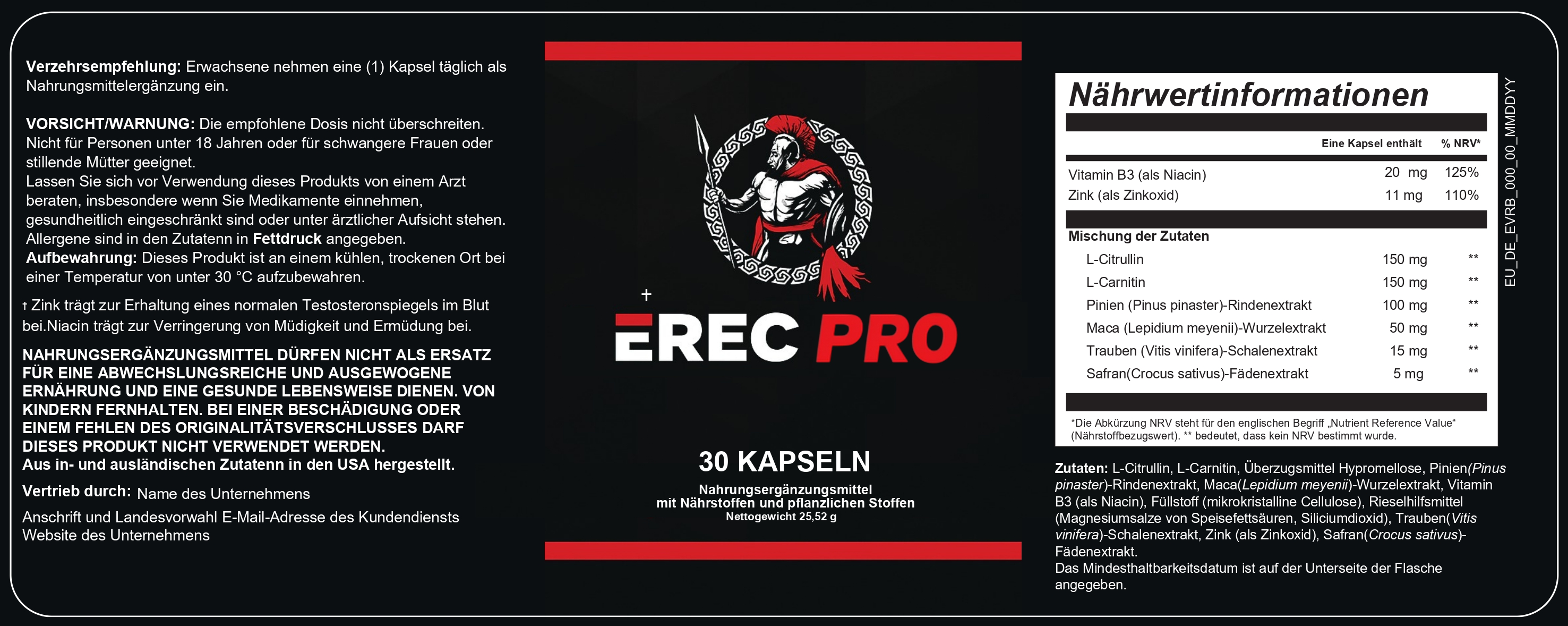 ErecPro Produktetikett